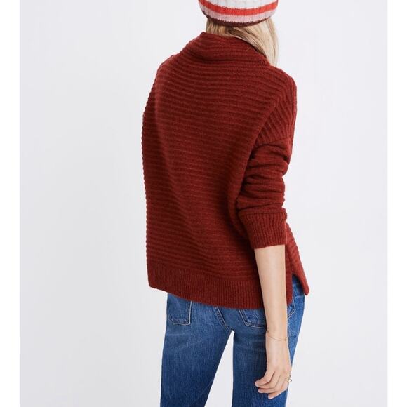 Madewell Belmont Wool Mock Neck Sweater Size XS Red Burgundy - Picture 3 of 11